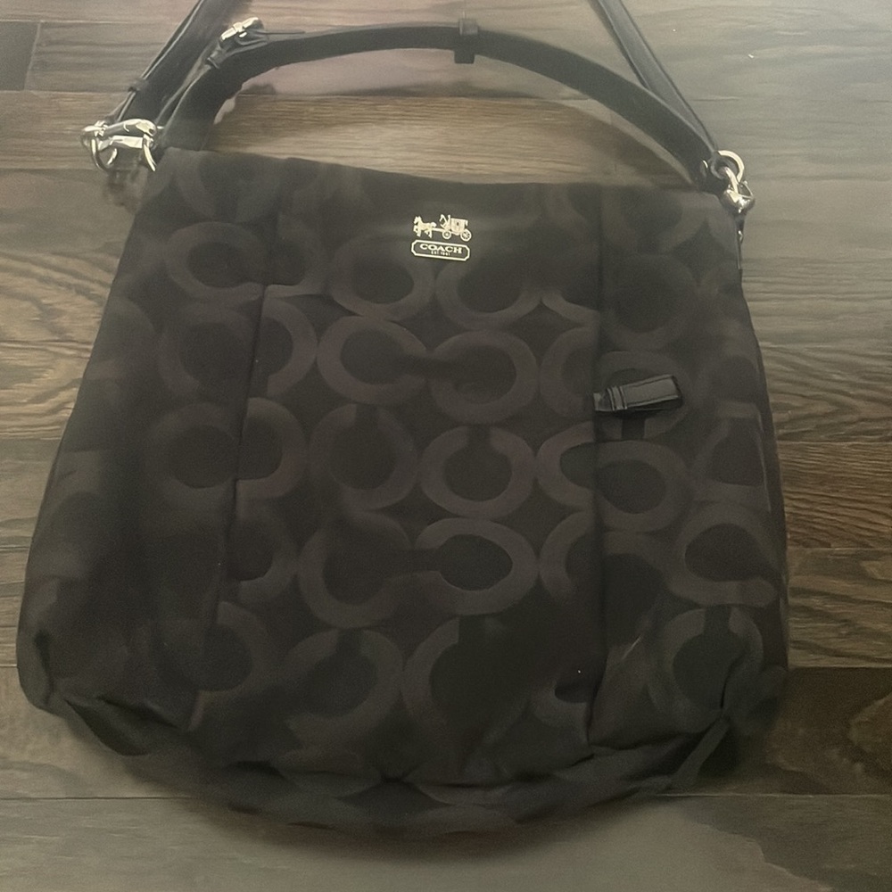 Black Coach Signature Shoulder Madison Isabelle Hobo Bag